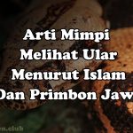Arti Mimpi Melihat Ular Menurut Islam Dan Primbon Jawa